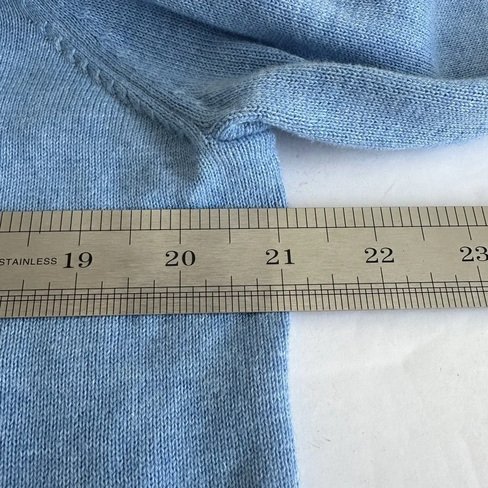 Y2K Old Navy Mens Baby Blue 100% Cotton V-Neck Sweater Sz L Tennis Preppy Office